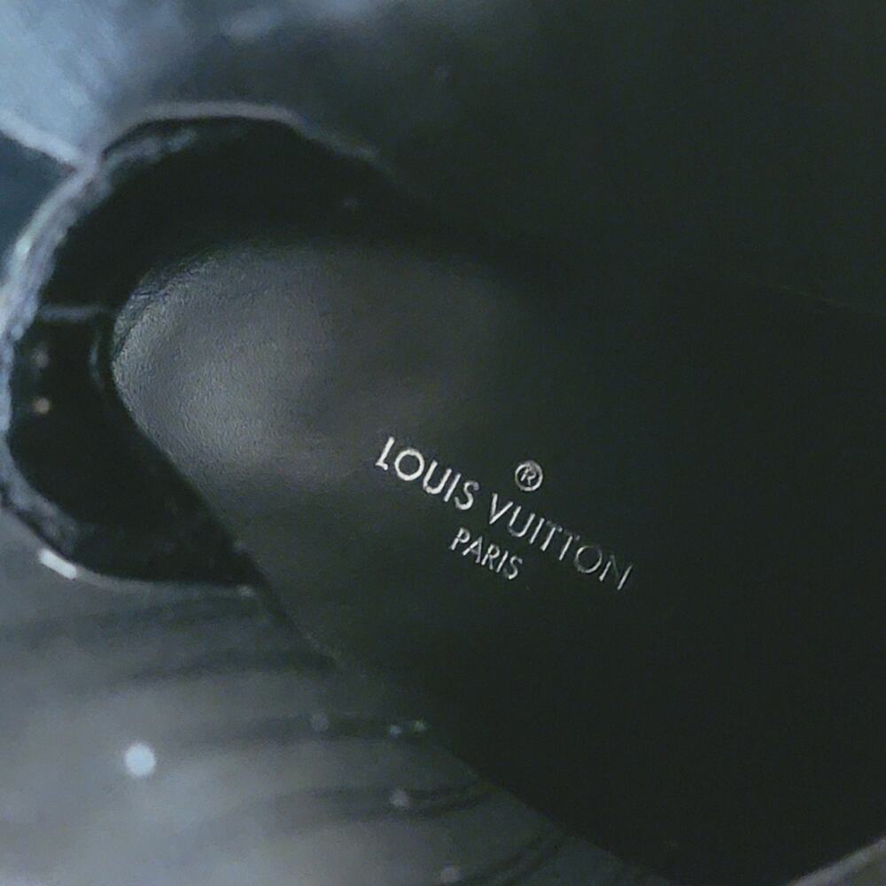 Louis Vuitton Glossy Black and Textured Brown Booties - Picture 13 of 15